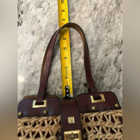 Vintage Borelli Straw and Leather Purse - Picture 11 of 11